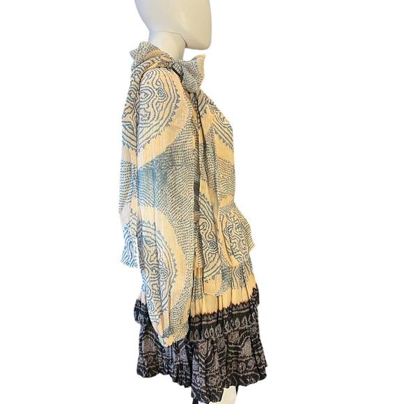 Ulla Johnson FW 22 Leah One Sleeve Ruffle Hem Moonstone Dress Size 4 - Picture 4 of 8